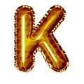 yellow balloon foil honey honeycomb letter k Royalty Free Stock Photo