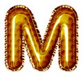 yellow balloon foil honey honeycomb letter m Royalty Free Stock Photo