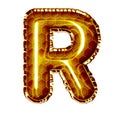 yellow balloon foil honey honeycomb letter r Royalty Free Stock Photo