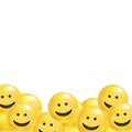 Yellow balloons smile background