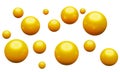 Yellow balls. Circle shape isolated on transparent png background