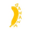Yellow Banan with the word handmade.