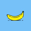 Yellow banana line icon