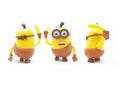Yellow Banana Minion Toys Plastic Model from Despicable Me Movie in White Isolated Background Royalty Free Stock Photo
