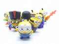 Yellow Banana Minion Toys Plastic Model from Despicable Me Movie in White Isolated Background