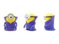 Yellow Banana Minion Toys Plastic Model from Despicable Me Movie in White Isolated Background Royalty Free Stock Photo