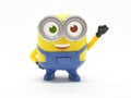 Yellow Banana Minion Toys Plastic Model from Despicable Me Movie in White Isolated Background