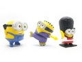 Yellow Banana Minion Toys Plastic Model from Despicable Me Movie in White Isolated Background