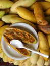 Yellow banana pasion fruit Passiflora edulis