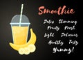 Yellow banana smoothie fruit vitamin drink banner Royalty Free Stock Photo