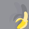 Yellow banana on ultimate gray background