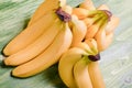 Yellow bananas on a green chalkboard