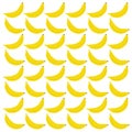 Yellow Bananas on White Design Summer Pattern