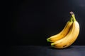 Yellow banans with copy space created with generative AI technology Royalty Free Stock Photo