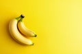 Yellow banans with copy space created with generative AI technology Royalty Free Stock Photo