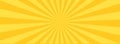 Yellow banner with Sun rays, lines background Royalty Free Stock Photo