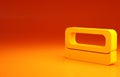 Yellow Bar of soap icon isolated on orange background. Soap bar with bubbles. Minimalism concept. 3d illustration 3D Royalty Free Stock Photo