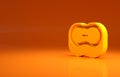 Yellow Bar of soap icon isolated on orange background. Soap bar with bubbles. Minimalism concept. 3d illustration 3D Royalty Free Stock Photo