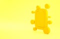 Yellow Bar of soap icon isolated on yellow background. Soap bar with bubbles. Minimalism concept. 3d illustration 3D Royalty Free Stock Photo