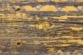 Yellow Barn Wooden Wall Planking Horizontal Texture. Old Wood Slats Rustic Shabby Empty Background. Paint Peeled Brown Weathered I