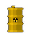 Yellow Barrel with poisonous waste. radioactive Canister with ac