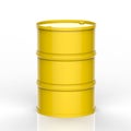 Yellow barrel on white background