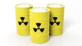 Yellow barrels for radioactive biohazard waste