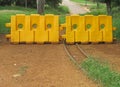 YELLOW BARRICADES BLOCKING EXIT