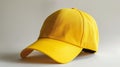 Yellow baseball cap mockup isolated on white background for versatile design presentations