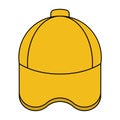 Yellow baseball cap pictogram vector illustration Royalty Free Stock Photo