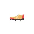 Yellow baseball shoes with spikes flat style, vector illustration