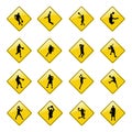 Yellow basketball sign icons Royalty Free Stock Photo