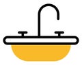 Yellow bathroom sink, icon