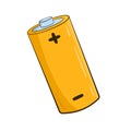 Yellow battery. Cartoon. Vector illustration