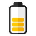 Yellow Battery Energy Indicator Flat Icon