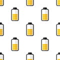 Yellow Battery Energy Seamless Pattern