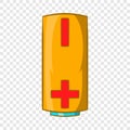 Yellow battery icon, cartoon style