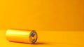 Yellow Battery on Orange Background, copy space