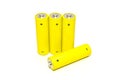 Yellow battery on white background , isolated