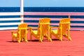 Yellow Beach Adirondack Chair Royalty Free Stock Photo