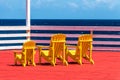 Yellow Beach Adirondack Chair Royalty Free Stock Photo