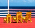 Yellow Beach Adirondack Chair Royalty Free Stock Photo