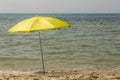 Yellow Beach Umbrella, Sea Background