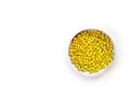 Yellow beads for needlework, used to make bracelets, beads and other jewelry