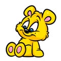 Yellow Bear smile sitting cartoon