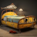 Vintage Fishing Bed With Funky And Futuristic Style