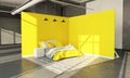 yellow bedroom showroom