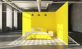 yellow bedroom showroom space Royalty Free Stock Photo