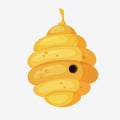 Yellow bee hive in cartoon style.Full of fresh honey Royalty Free Stock Photo