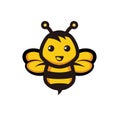 Yellow Bee Vector Map, Icon, Logo Royalty Free Stock Photo